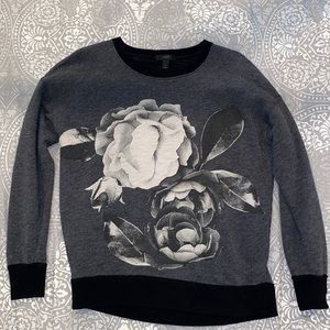 J. Crew monochromatic sweatshirt with rose graphic